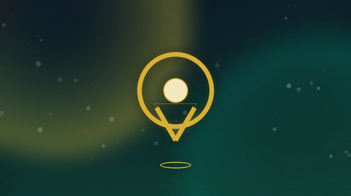 Gold storefront marker glowing on a dark teal map with engraved Persian motifs — Google Business Profile optimization