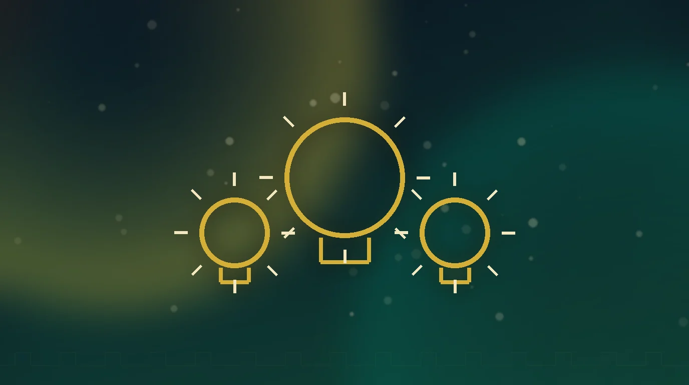 Gold lightbulbs and small growth icons over a dark teal engraved Persian surface — small business marketing ideas