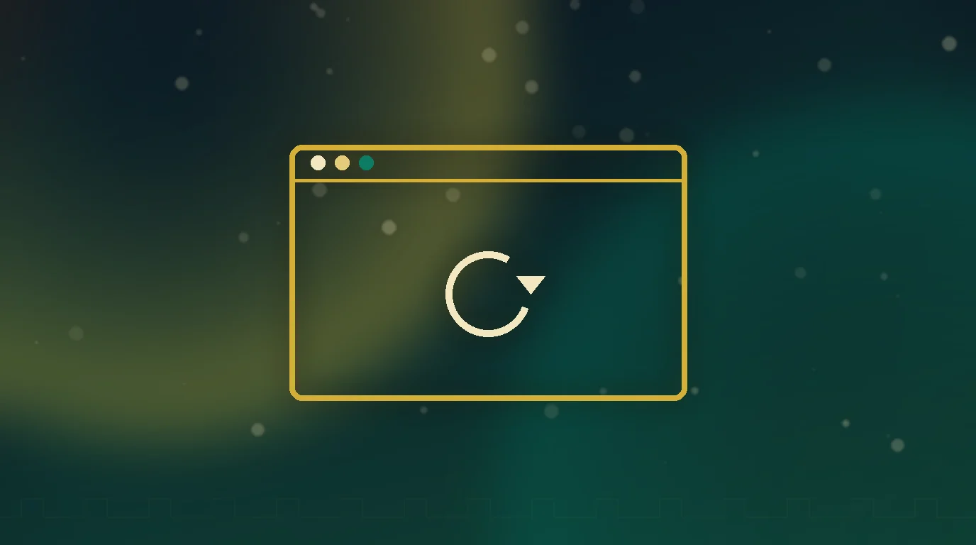 Gold browser window transforming over a dark teal engraved Persian surface — website redesign done right