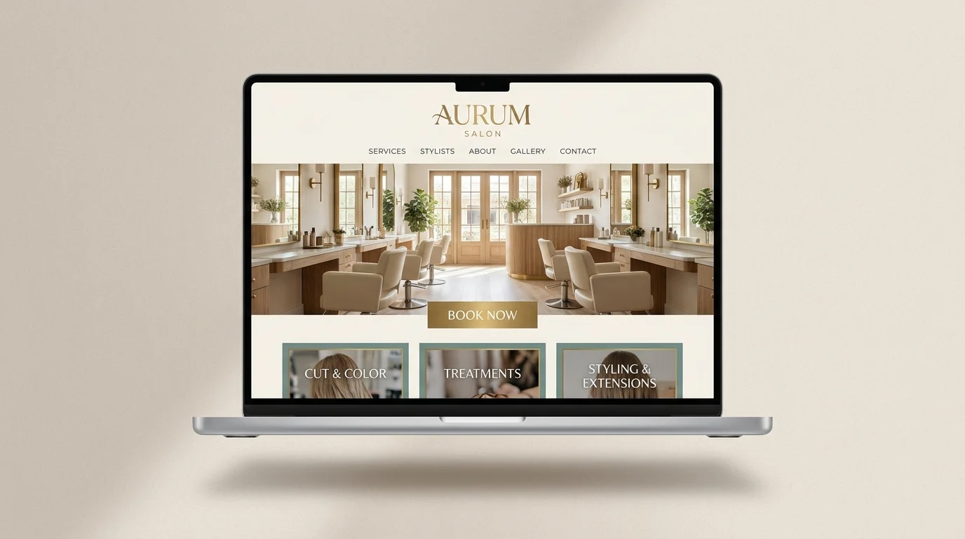 Concept website design for a hair salon
